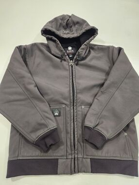 Alaskan Hardgear By Duluth Trading Co Lined Men's Jacket Large Gray Hooded